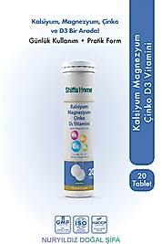 Kalsiyum Magnezyum Çinko D3 Vitamini - 20 Efervesan Tablet