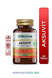 Aksuvit Kırmızı Ginseng Arı Sütü Polen Propolis C Vitamini Kompleks 80 Tablet