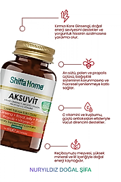 Aksuvit Kırmızı Ginseng Arı Sütü Polen Propolis C Vitamini Kompleks 80 Tablet